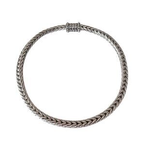 Thick Silver Foxtail Rope Chain Necklace
